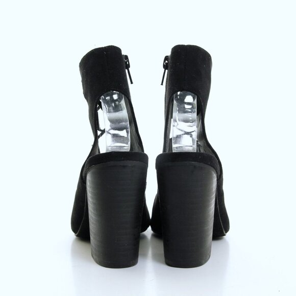 Steve Madden Bleu Textile Lace Up Side Zip Heeled Sandals Black Women Size 7 - Picture 6 of 12